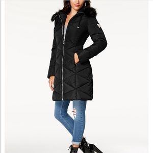 Faux-Fur Trim Guess Coat